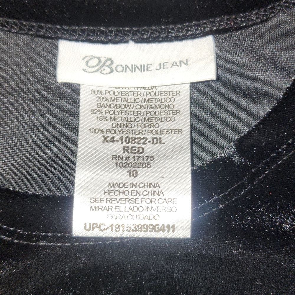 Girls Bonnie Jean Velvet & plaid Holiday Dress Size 12 - Picture 6 of 7